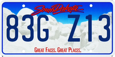SD license plate 83GZ13