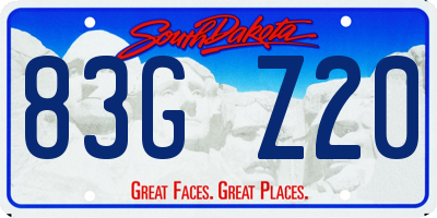 SD license plate 83GZ20