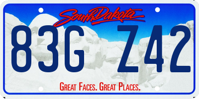 SD license plate 83GZ42