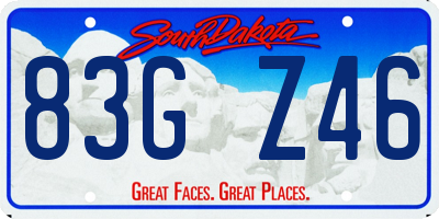 SD license plate 83GZ46