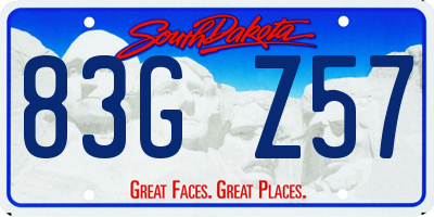 SD license plate 83GZ57