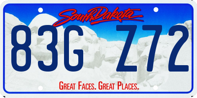 SD license plate 83GZ72