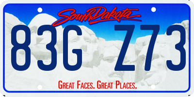 SD license plate 83GZ73