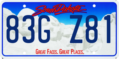 SD license plate 83GZ81