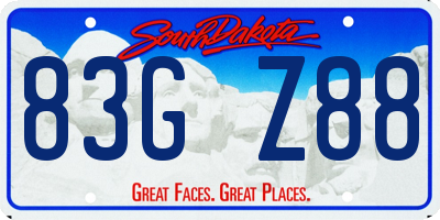 SD license plate 83GZ88