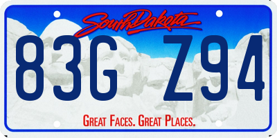 SD license plate 83GZ94