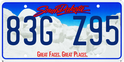 SD license plate 83GZ95