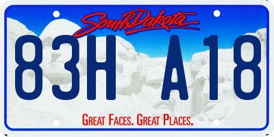 SD license plate 83HA18