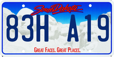 SD license plate 83HA19