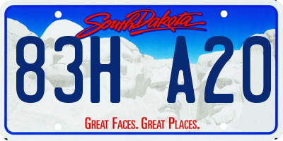 SD license plate 83HA20