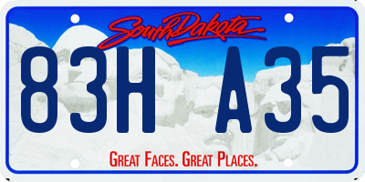 SD license plate 83HA35