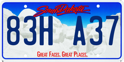 SD license plate 83HA37