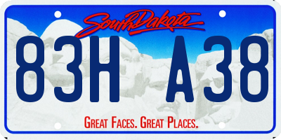 SD license plate 83HA38