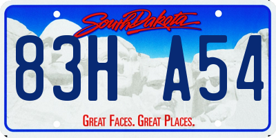 SD license plate 83HA54
