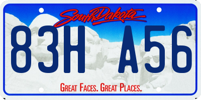 SD license plate 83HA56