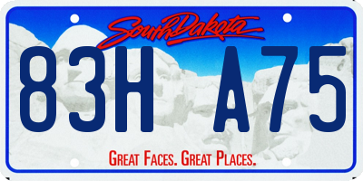 SD license plate 83HA75