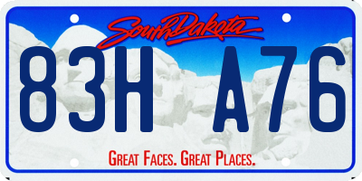 SD license plate 83HA76