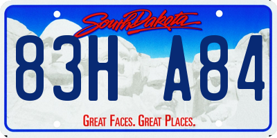 SD license plate 83HA84
