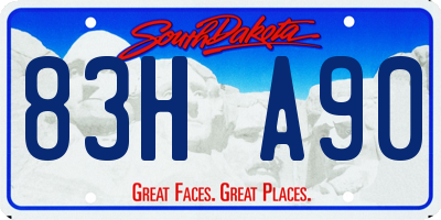 SD license plate 83HA90