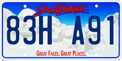 SD license plate 83HA91