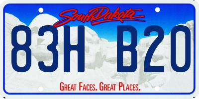 SD license plate 83HB20