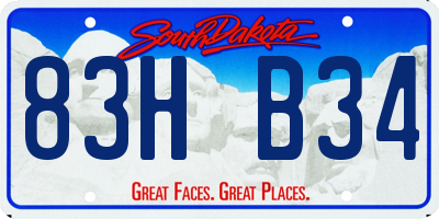 SD license plate 83HB34