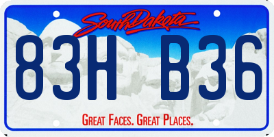 SD license plate 83HB36