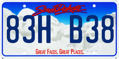SD license plate 83HB38