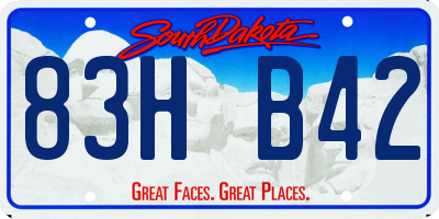 SD license plate 83HB42