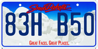 SD license plate 83HB50