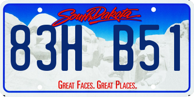 SD license plate 83HB51