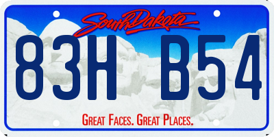 SD license plate 83HB54