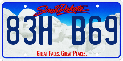 SD license plate 83HB69