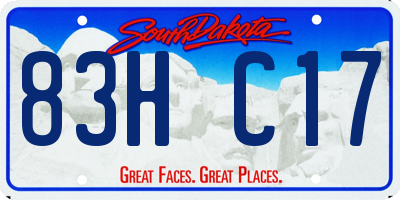 SD license plate 83HC17