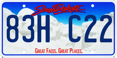 SD license plate 83HC22