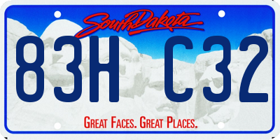 SD license plate 83HC32