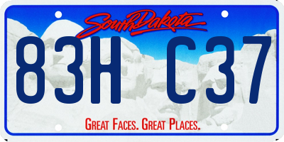 SD license plate 83HC37