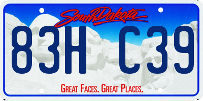 SD license plate 83HC39