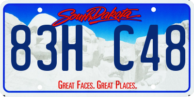 SD license plate 83HC48