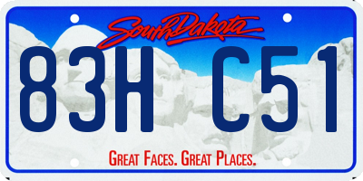 SD license plate 83HC51