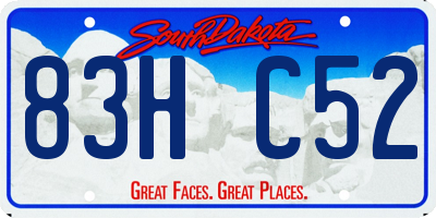 SD license plate 83HC52