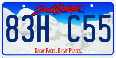 SD license plate 83HC55