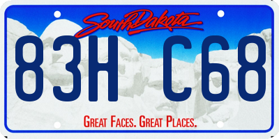 SD license plate 83HC68
