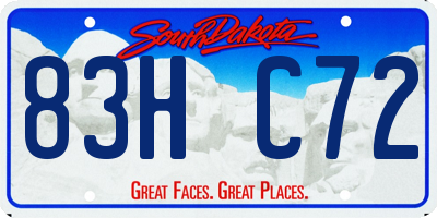 SD license plate 83HC72