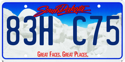 SD license plate 83HC75