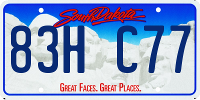 SD license plate 83HC77