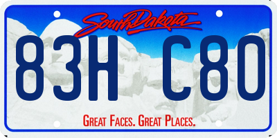 SD license plate 83HC80