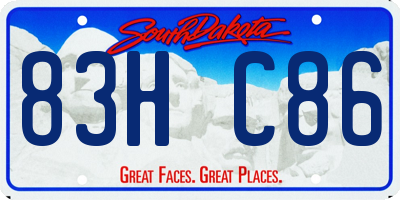 SD license plate 83HC86