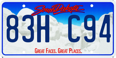 SD license plate 83HC94