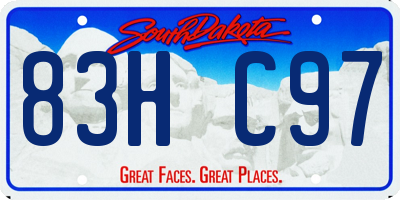 SD license plate 83HC97